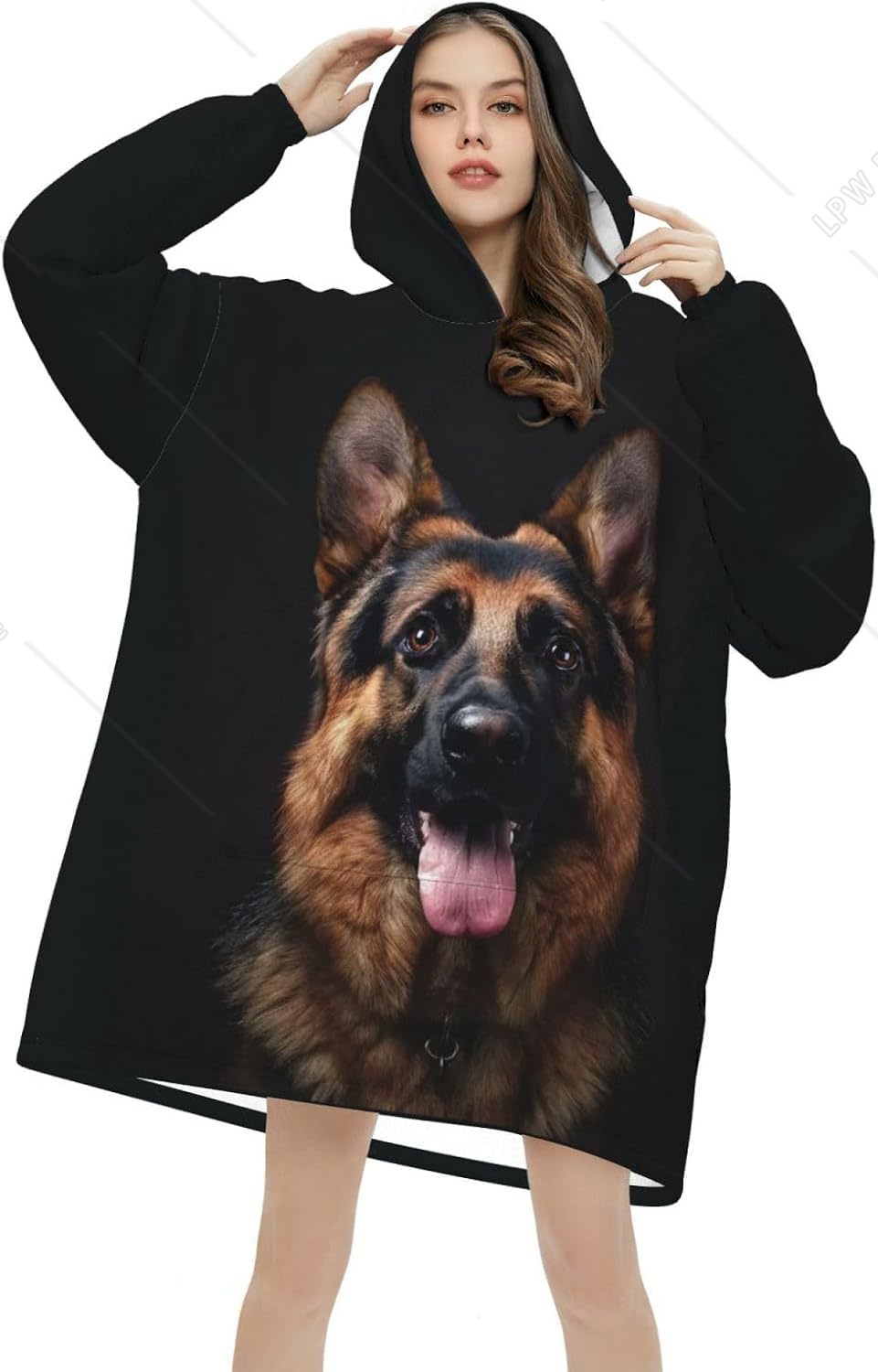 Sherpa Hoodie Fleece - Coperta Indossabile per Cani Pastore Tedesco,