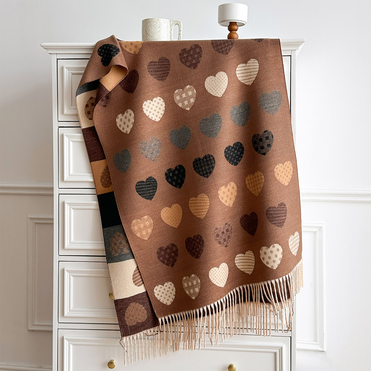 Cashmere Pashmina Wrap - Sciarpa da donna in finta cashmere