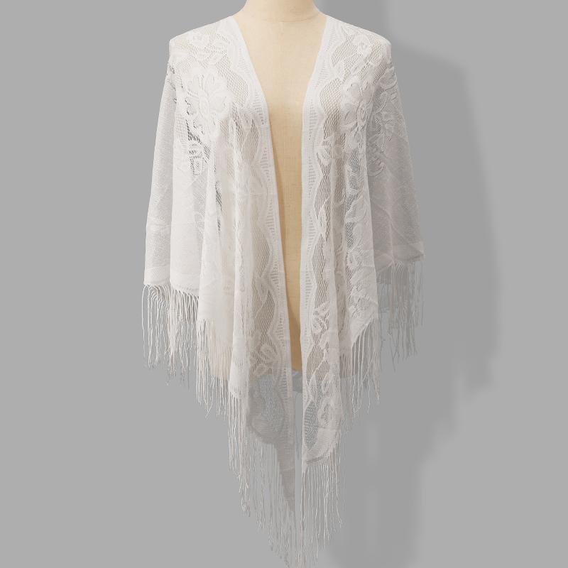 Shawl Wrap Winter - Sciarpa da Sposa con Frange e