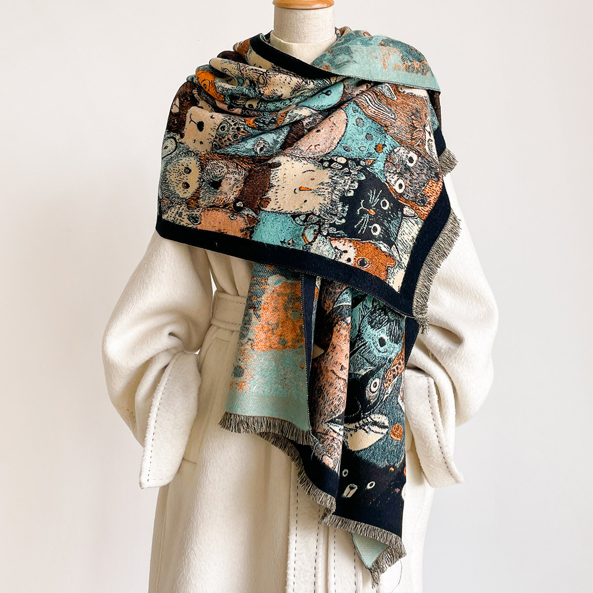 Sciarpa con frange in finto ca - Cashmere Pashmina Wrap recensione e prezzo